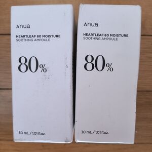 2 PACK Anua Heartleaf 80 Moisture Soothing Ampule 80% 30 ml EXP 09/2026